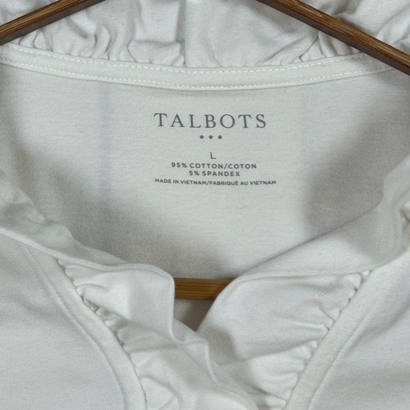 Talbots Women's White Long Sleeve Top. Size Large. - Picture 3 of 7